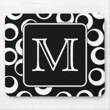 Your Letter. Black and White Monogram. Fun Pattern Mouse Pad