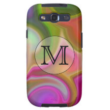 Your Letter, Colourful Swirls and Custom Monogram.