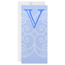 Your Letter. Custom Blue Swirl Monogram. Personalized Rack Card