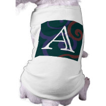 Your Letter. Custom Dark Multi-Colour Monogram. Pet T Shirt