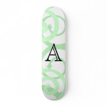 Your Letter. Custom Green Swirl Monogram. Skate Decks