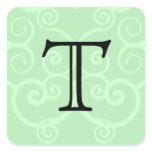 Your Letter. Custom Green Swirl Monogram. stickers