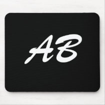 Your Letter Custom initials. Black White. Monogram