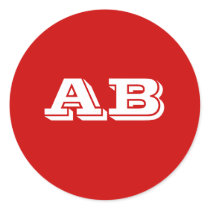 Your Letter Custom initials. Red White. Monogram