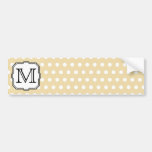 Your Letter. Custom Monogram. Beige Polka Dot. Bumper Sticker