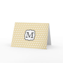 Your Letter. Custom Monogram. Beige Polka Dot. Greeting Card