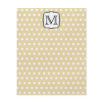 Your Letter. Custom Monogram. Beige Polka Dot. Personalized Flyer