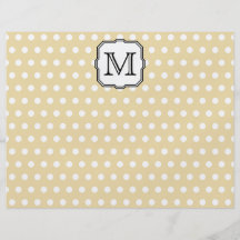 Your Letter. Custom Monogram. Beige Polka Dot. Flyers