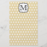 Your Letter. Custom Monogram. Beige Polka Dot. Flyer