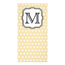 Your Letter. Custom Monogram. Beige Polka Dot. Photo Card Template