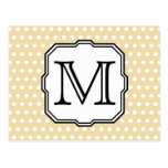 Your Letter. Custom Monogram. Beige Polka Dot. Postcard