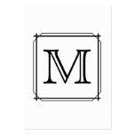 Your Letter. Custom Monogram. Black and White Business Card Template