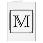 Your Letter. Custom Monogram. Black and White Card