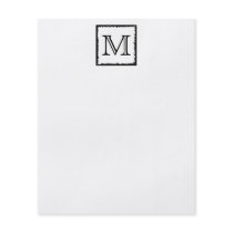 Your Letter. Custom Monogram. Black and White Flyer Design