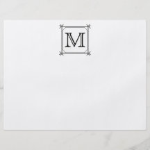 Your Letter. Custom Monogram. Black and White Personalized Flyer