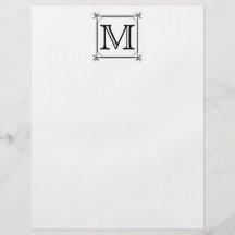 Your Letter. Custom Monogram. Black and White Flyers