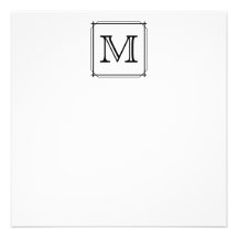 Your Letter. Custom Monogram. Black and White Invites