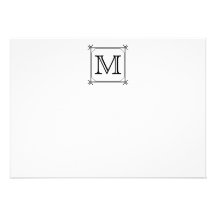 Your Letter. Custom Monogram. Black and White Custom Invite