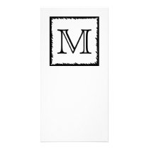 Your Letter. Custom Monogram. Black and White Custom Photo Card
