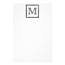 Your Letter. Custom Monogram. Black and White Personalised Stationery