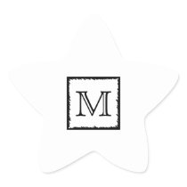 Your Letter. Custom Monogram. Black and White Sticker