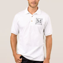 Your Letter. Custom Monogram. Black and White Shirt