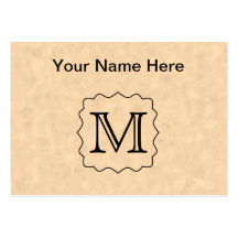 Your Letter. Custom Monogram. Black & Parchment Business Card Templates