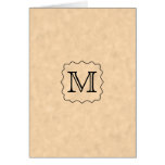 Your Letter. Custom Monogram. Black & Parchment Card
