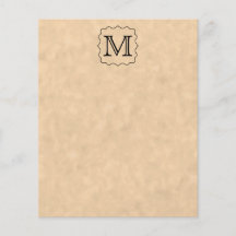 Your Letter. Custom Monogram. Black & Parchment Personalized Flyer