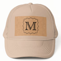 Your Letter. Custom Monogram. Black & Parchment Hats