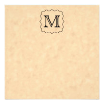 Your Letter. Custom Monogram. Black & Parchment Personalized Invites