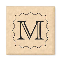 Your Letter. Custom Monogram. Black & Parchment Magnet