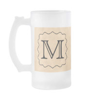 Your Letter. Custom Monogram. Black & Parchment Coffee Mugs