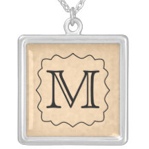 Your Letter. Custom Monogram. Black & Parchment Custom Jewelry