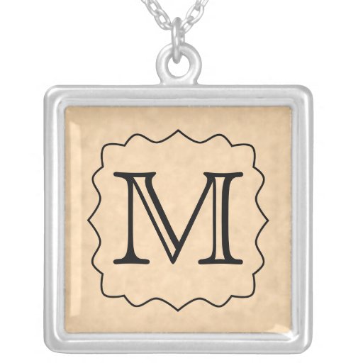 Your Letter. Custom Monogram. Black & Parchment Custom Jewelry