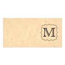 Your Letter. Custom Monogram. Black & Parchment Custom Photo Card