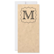 Your Letter. Custom Monogram. Black & Parchment Rack Card Design