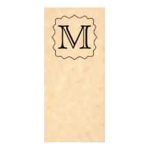 Your Letter. Custom Monogram. Black & Parchment Rack Card Design