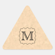 Your Letter. Custom Monogram. Black & Parchment Sticker