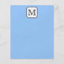Your Letter. Custom Monogram. Blue Black White. Flyers