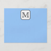 Your Letter. Custom Monogram. Blue Black White. Full Color Flyer