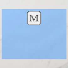 Your Letter. Custom Monogram. Blue Black White. Full Color Flyer
