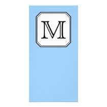 Your Letter. Custom Monogram. Blue Black White. Personalised Photo Card