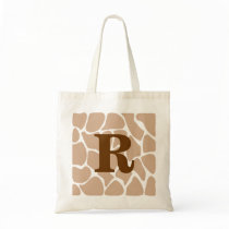 Your Letter. Custom Monogram Giraffe Print Design Bags