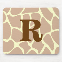 Your Letter. Custom Monogram Giraffe Print Design Mouse Mat
