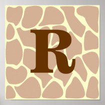 Your Letter. Custom Monogram Giraffe Print Design