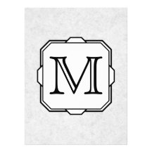 Your Letter. Custom Monogram. Grey, Black & White Custom Announcements