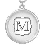 Your Letter. Custom Monogram. Grey, Black & White Pendants