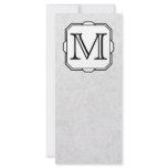Your Letter. Custom Monogram. Grey, Black & White Rack Cards