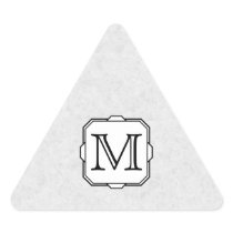 Your Letter. Custom Monogram. Grey, Black & White Triangle Stickers